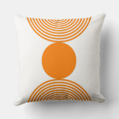 ミニマルなオレンジとホワイトサークル クッション (裏面)