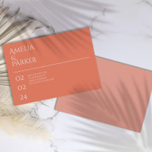 ミニマルなオレンジの結婚式の日付を保存