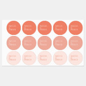 ミニマルなオレンジ色の結婚式招待状ステッカーラベル ラベル (シート)