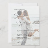 ミニマルなオーバーレイ結婚写真 招待状 (正面)