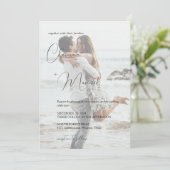 ミニマルなオーバーレイ結婚写真 招待状 (スタンド正面)