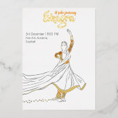 ミニマルなカサックのソロダンスパフォーマンス 箔招待状 (正面)