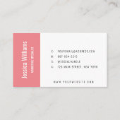 ミニマルなカスタマイズ可能なプロフェッショナルピンク 名刺 (裏面)
