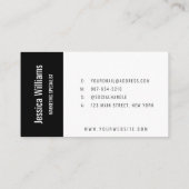 ミニマルなカスタマイズ可能なプロフェッショナルブラック 名刺 (裏面)
