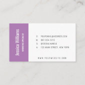 ミニマルなカスタマイズ可能なプロフェッショナル紫 名刺 (裏面)