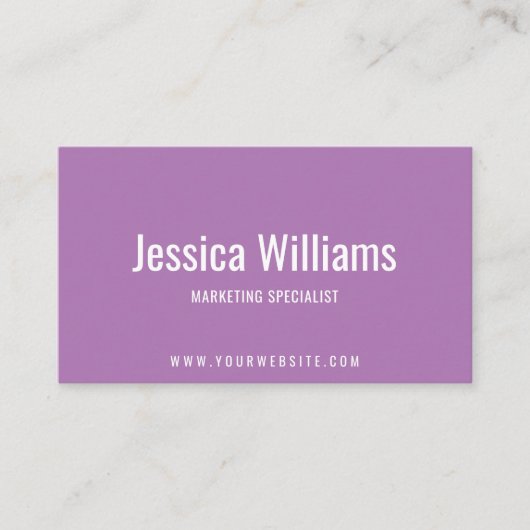 ミニマルなカスタマイズ可能なプロフェッショナル紫 名刺 (正面)