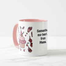 ミニマルなカップケーキとさくらんぼと散水