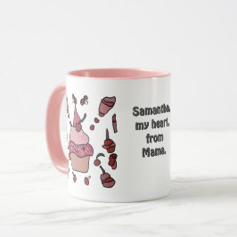 ミニマルなカップケーキとさくらんぼと散水 マグカップ