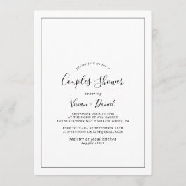 ミニマルなカップルのシャワー 招待状