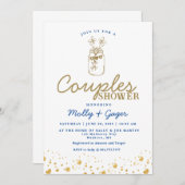 ミニマルなカップルシャワー招待状 招待状 (正面/裏面)