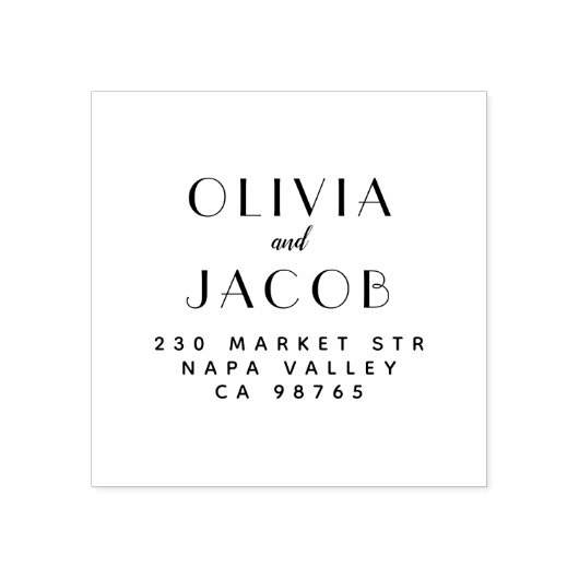 ミニマルなカップル結婚の名前の差出人住所 ラバースタンプ (インプリント)
