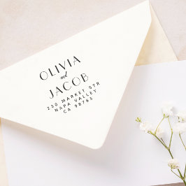 ミニマルなカップル結婚の名前の差出人住所 ラバースタンプ