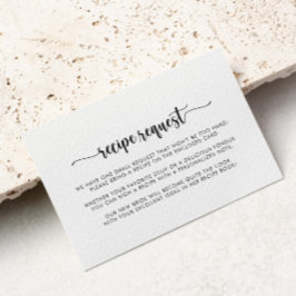 ミニマルなカリグラフィー結婚式の料理リクエストカード エンクロージャーカード