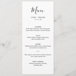 ミニマルなカリグラフィー クリスマス ウェディング ディナー メニュー