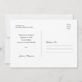 ミニマルなカリグラフィー スクリプト 結婚式 フェード写真 セーブザデート (裏面)