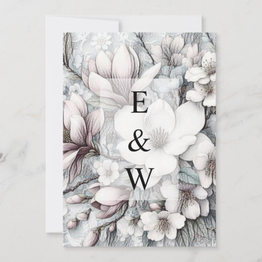 ミニマルなカリグラフィー テキスト 招待状 (正面)