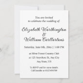 ミニマルなカリグラフィー テキスト 招待状 (裏面)