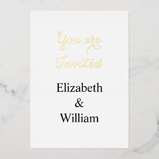 ミニマルなカリグラフィー テキスト 招待状 (正面)