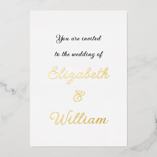 ミニマルなカリグラフィー テキスト 招待状 (正面)