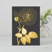 ミニマルなカリグラフィー テキスト 箔招待状 (立ち正面)