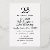 ミニマルなカリグラフィー テキスト 箔招待状 (裏面)