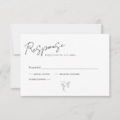 ミニマルなカリグラフィー ブラック＆ホワイト フォト RSVP カード (正面)