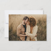 ミニマルなカリグラフィー ブラック＆ホワイト フォト RSVP カード (裏面)