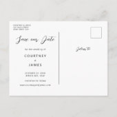 ミニマルなカレンダー写真Save the Date招待状 ポストカード (裏面)