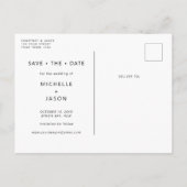 ミニマルなカレンダー写真Save the Date招待状 ポストカード (裏面)