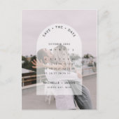 ミニマルなカレンダー写真Save the Date招待状 ポストカード (正面)