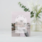 ミニマルなカレンダー写真Save the Date招待状 ポストカード (スタンド正面)