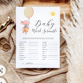 ミニマルなカンガルー赤ちゃんシャワー単語スクランブルゲーム