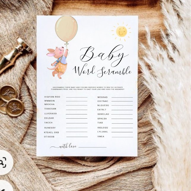 ミニマルなカンガルー赤ちゃんシャワー単語スクランブルゲーム (クリエイターアップロード済み)