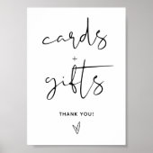 ミニマルなカードとギフトのサイン ポスター (正面)
