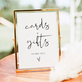 ミニマルなカードとギフトのサイン ポスター