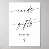 ミニマルなカードとギフトのサイン ポスター (正面)