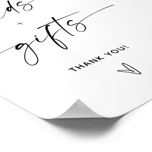 ミニマルなカードとギフトのサイン ポスター (角)