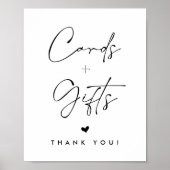 ミニマルなカードと結婚ギフトの表記号 ポスター (正面)