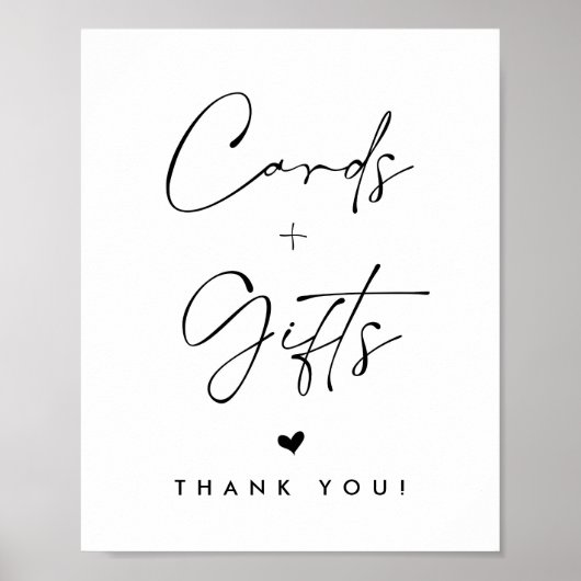 ミニマルなカードと結婚ギフトの表記号 ポスター (正面)