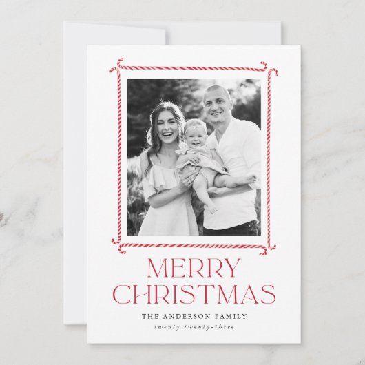 ミニマルなキャンディーケーンのフレーム写真 シーズンカード (正面)