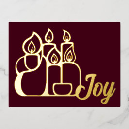 ミニマルなキャンドル 箔シーズンポストカード