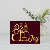 ミニマルなキャンドル 箔シーズンポストカード (立ち正面)