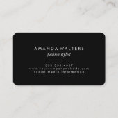 ミニマルなキュラッシブ文字ホットピンクブラック 名刺 (裏面)