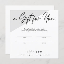 ミニマルなギフト券の名刺