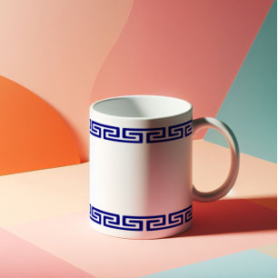 ミニマルなギリシャのパターンのカスタマイズ可能III コーヒーマグカップ