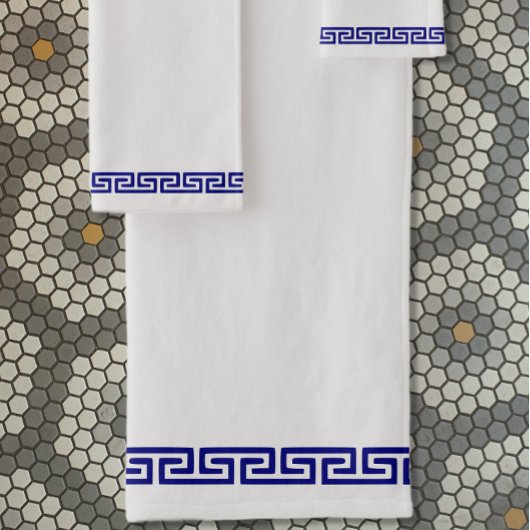 ミニマルなギリシャのパターンのカスタマイズ可能III バスタオルセット