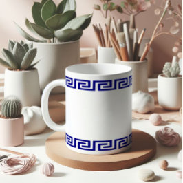 ミニマルなギリシャ語パターンカスタマイズ可能II コーヒーマグカップ