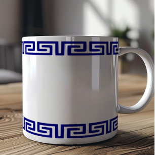 ミニマルなギリシャ語パターンカスタマイズ可能VI コーヒーマグカップ
