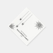 ミニマルなクモとクモの巣ハロウィーン スタンダードカクテルナプキン (角)