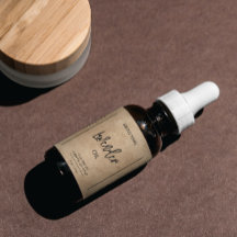 ミニマルなクラフトドロッパーボトル製品ラベル